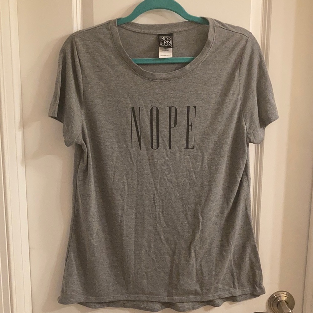 Grey “NOPE” t-shirt